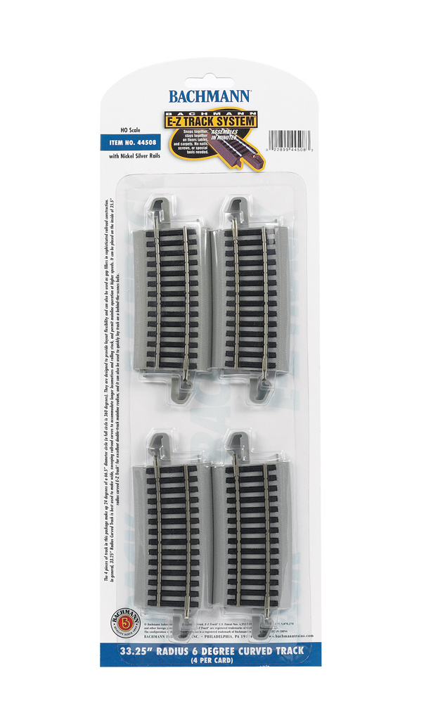 33.25" Radius 6 Degree Curved HO Scale EZ Track