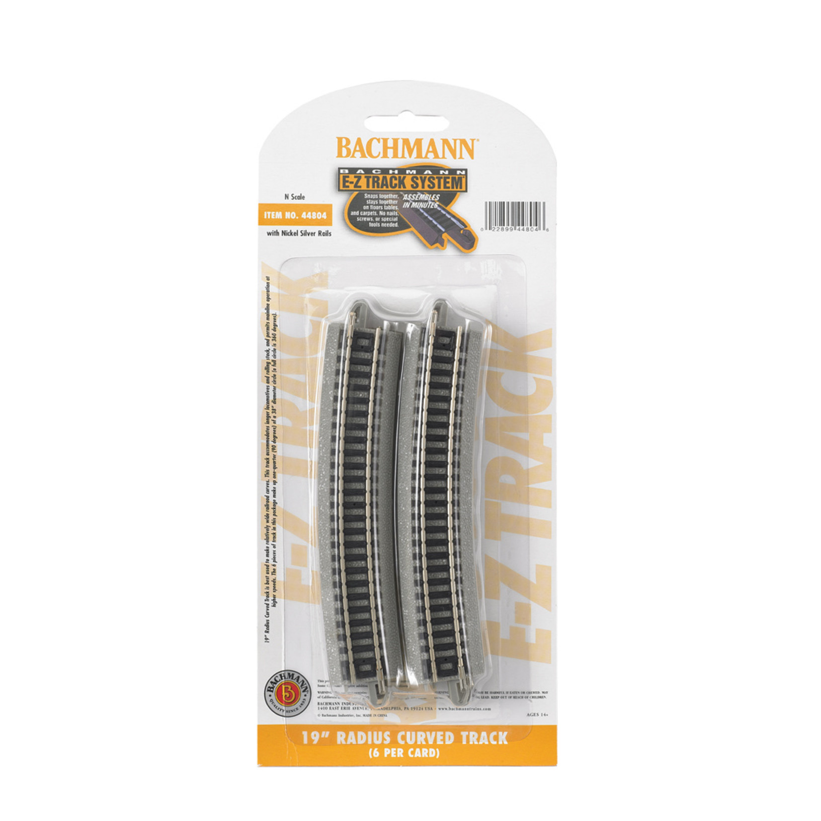 Bachmann 44804 - 19" Radius Curved - N Scale EZ Track