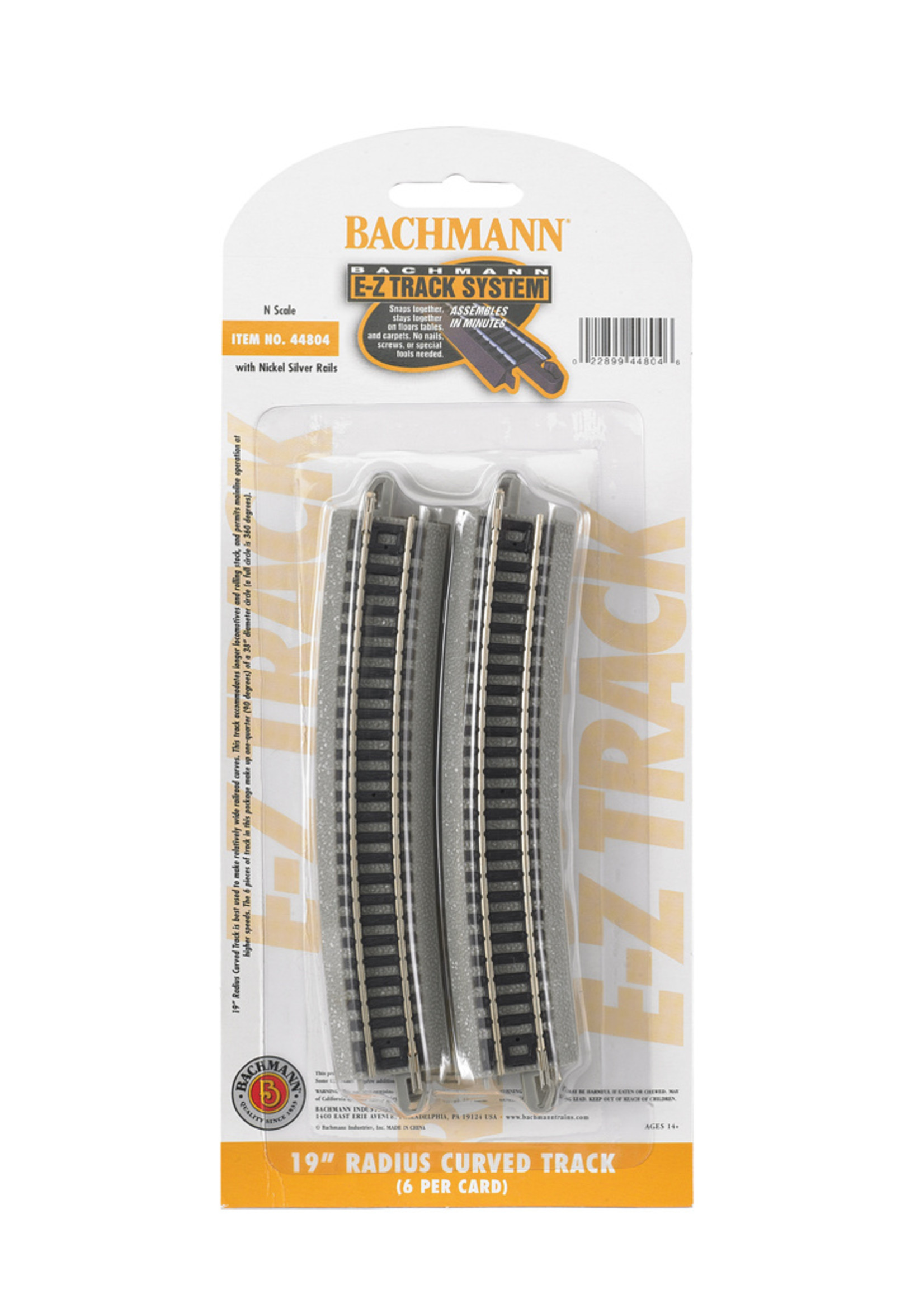 Bachmann 44804 - 19" Radius Curved - N Scale EZ Track