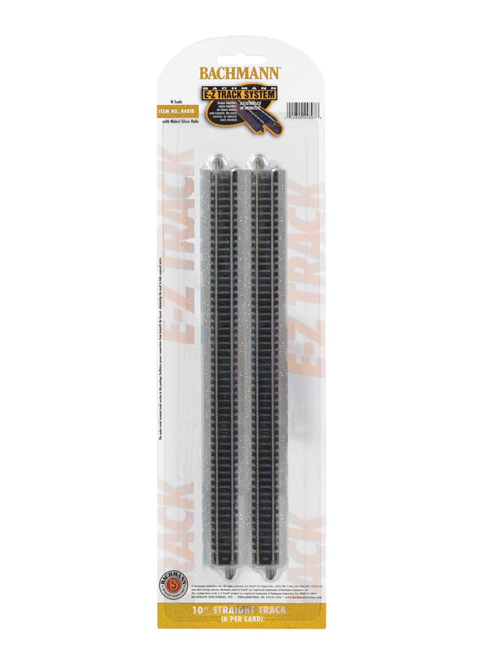 thumbnail image 2 of Bachmann 44481 E-Z Track HO Scale Train Track - 20 Pieces Of Straight Track For Model Railroads 2 of 6