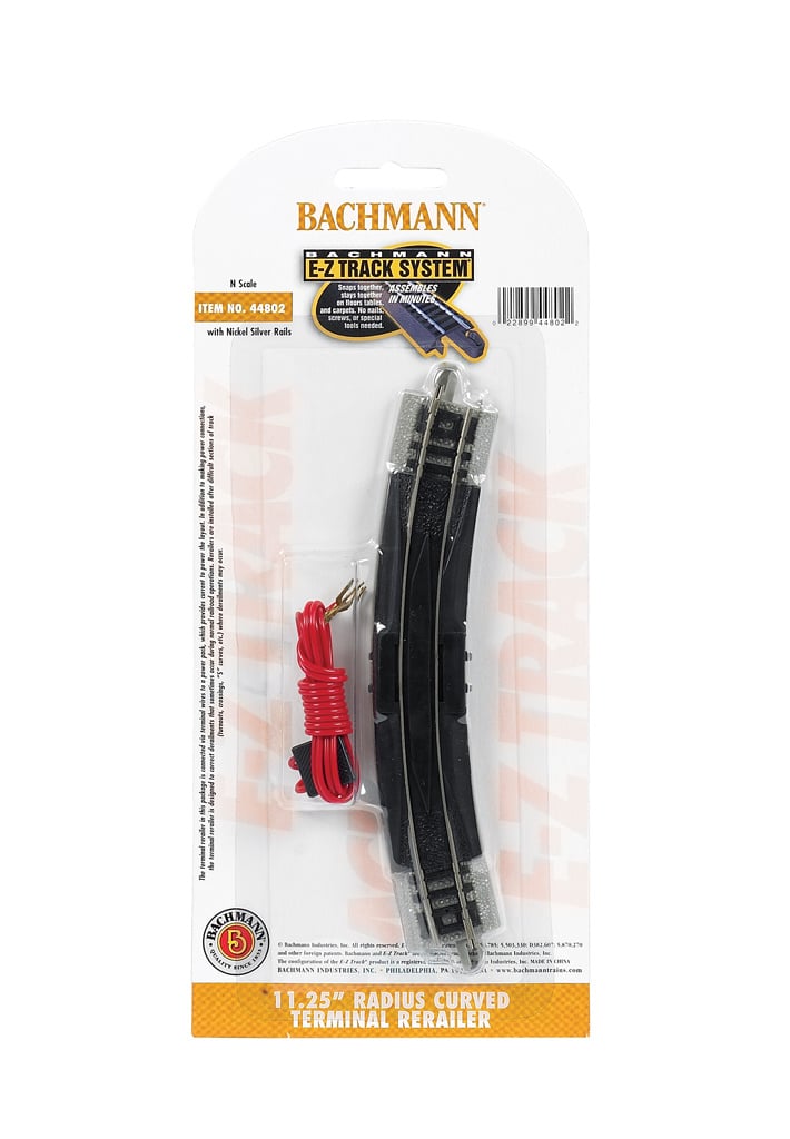 44802 - 11.25" Radius Terminal Rerailer with Wire - N Scale EZ Track