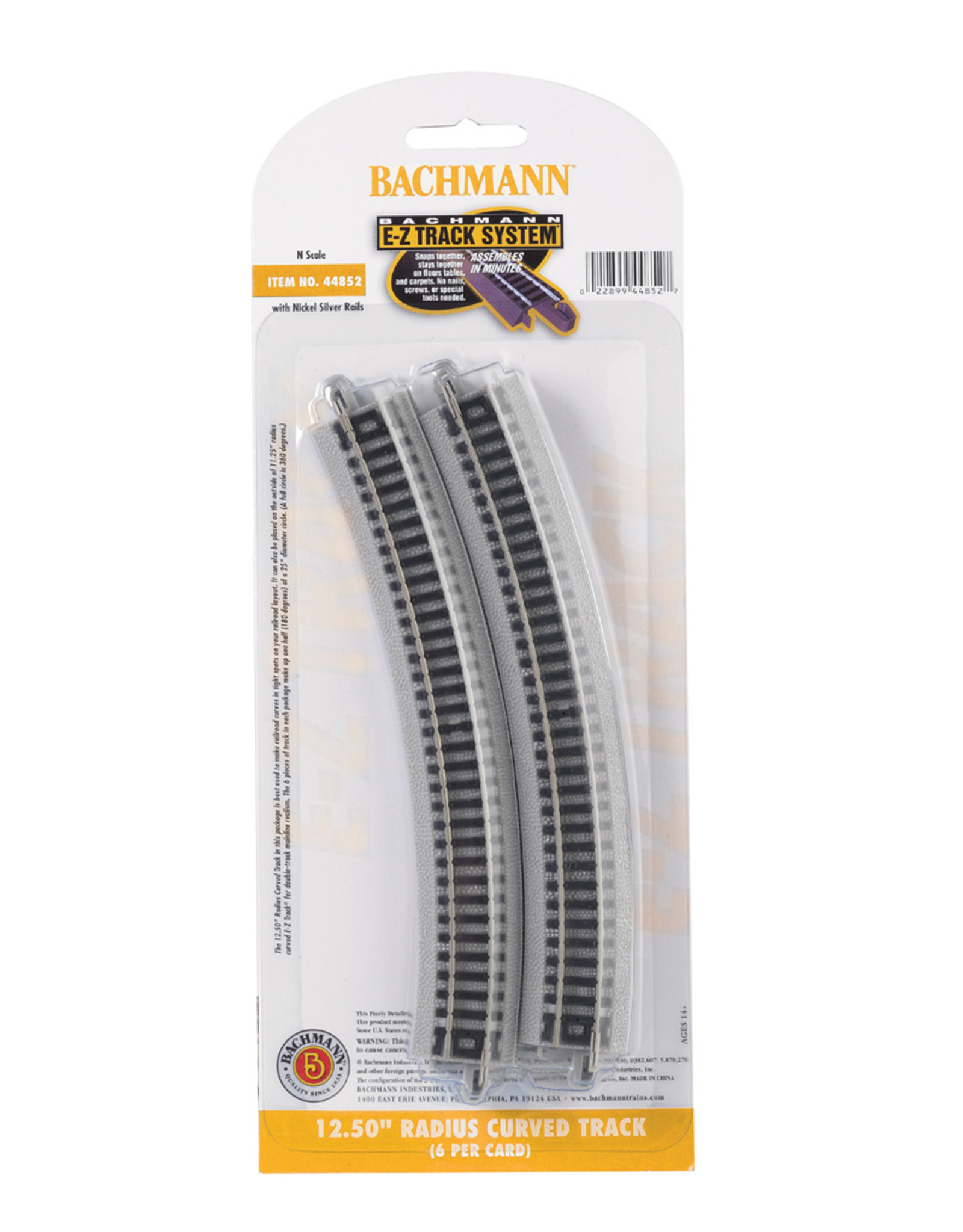 Bachmann E-Z Track 19 Radius Curve Track (6 Pieces) - N Scale - 44804