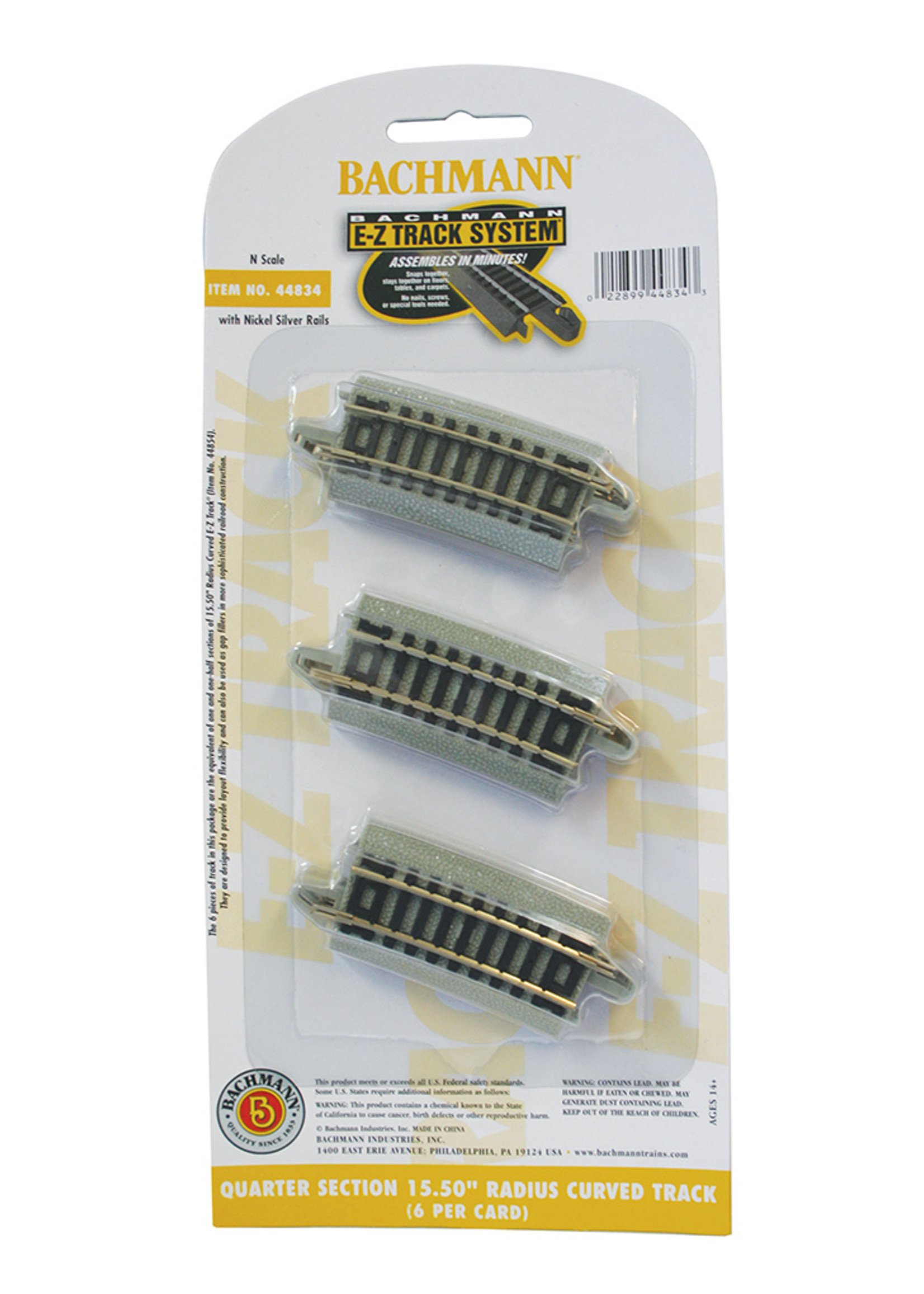 Bachmann 44834 - Quarter Section 15.50" Radius Curved - N Scale EZ Track