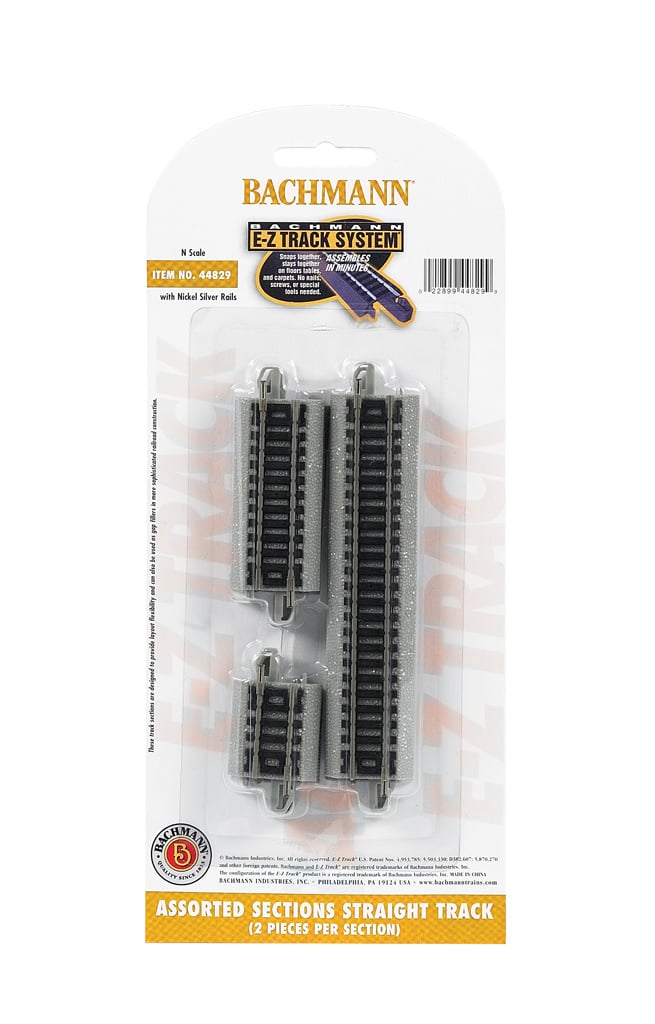 44829 - Assorted Straight Short Sections - N Scale EZ Track