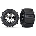 Traxxas 4175 - All-Star Black Chrome Wheels / Traxxas Paddle Tires