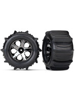 Traxxas 4175 - All-Star Black Chrome Wheels / Traxxas Paddle Tires