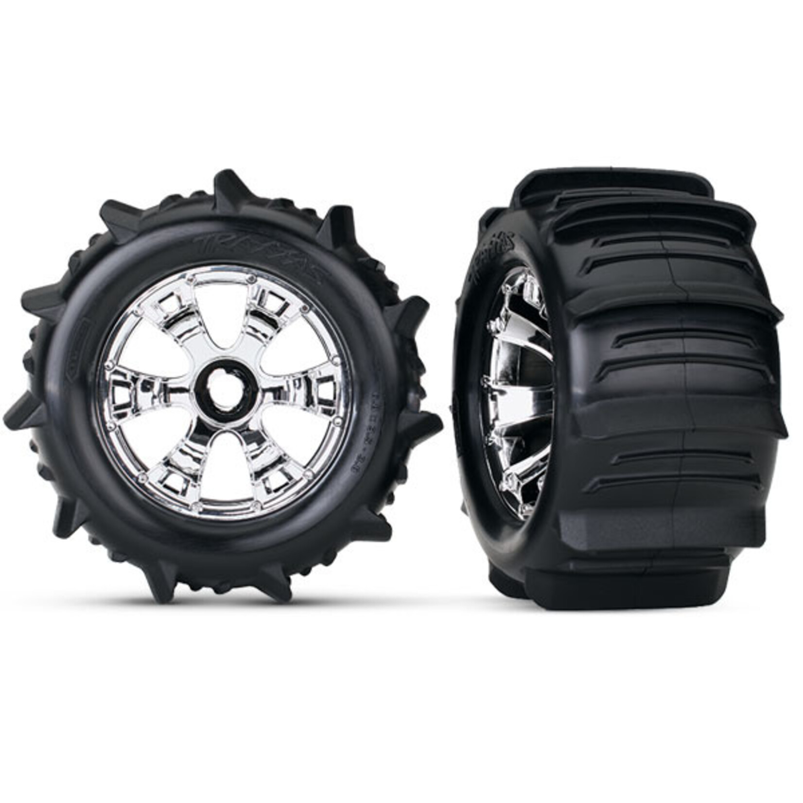 Traxxas 5672 - Geode Chrome Wheels / Traxxas Paddle Tires