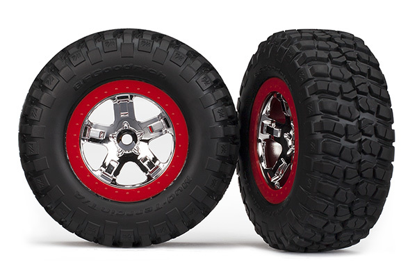 5869 - SCT Chrome, Red Beadlock Wheels / BFGoodrich® Mud-Terrain™ T/A® KM2 Tires