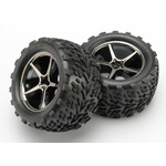 Traxxas 7174A - Pre-Mounted Talon Tires with Gemini Wheels - Black Chrome