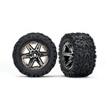 Traxxas 6774X - RXT Black Chrome Wheels / Talon Extreme Tires - 2WD Electric Rear