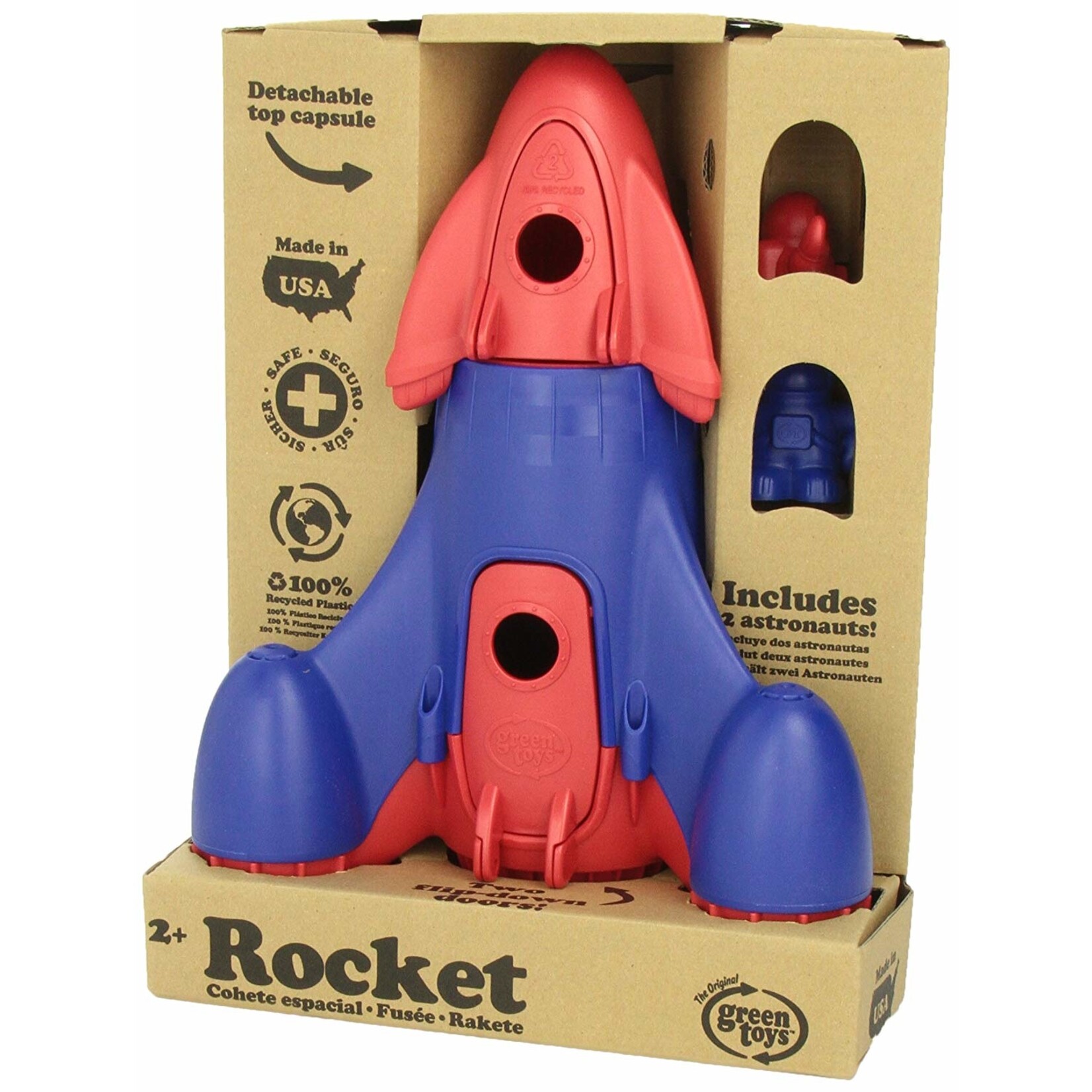 Green Toys Rocket in Red and Blue  - BPA Free, Phthalates Free Play Toy