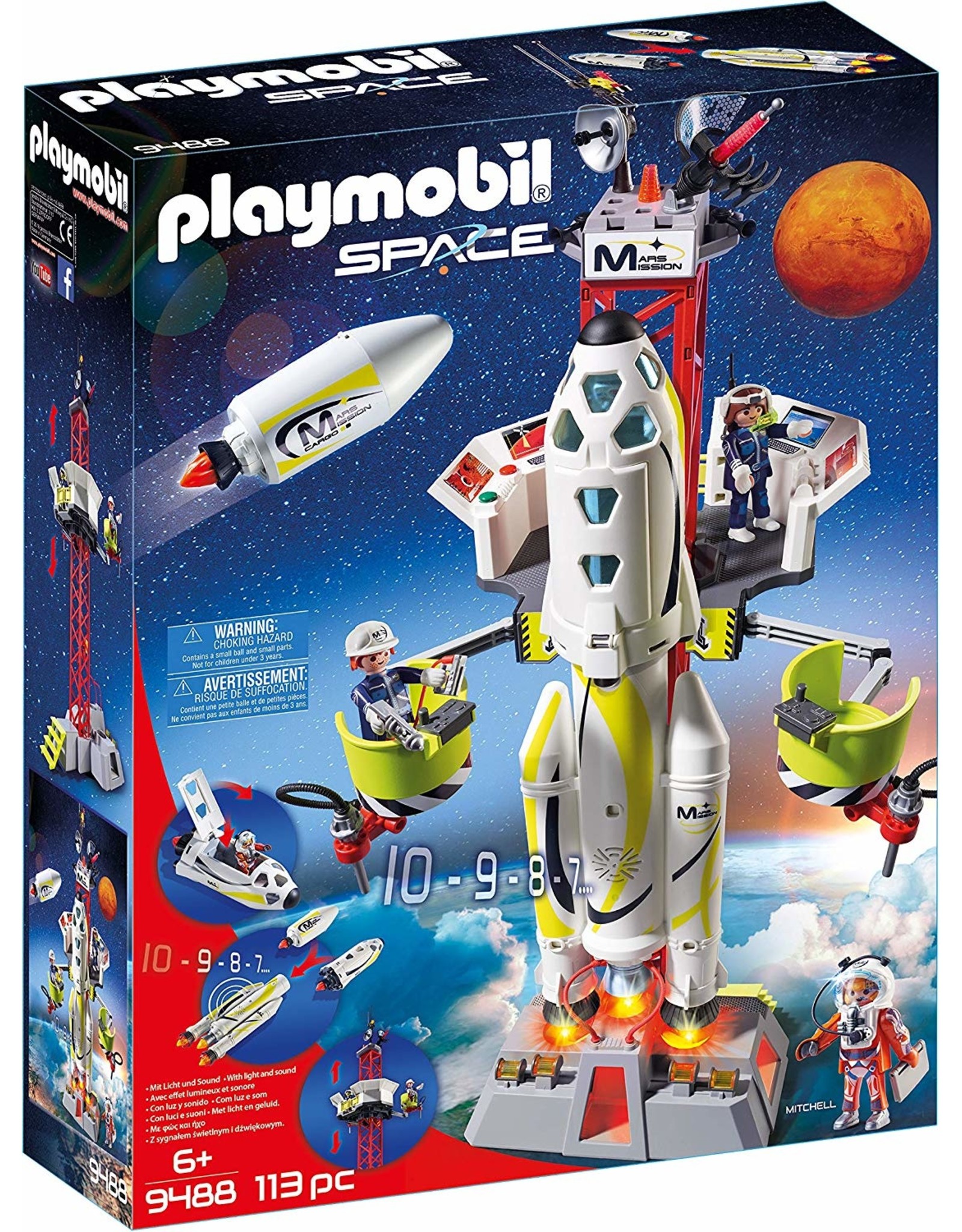playmobil mission rocket with launch site