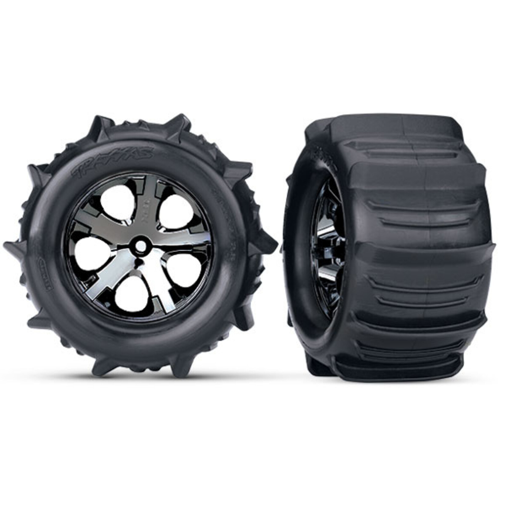 Traxxas 3689 - Paddle Tires 2.8" Pre-Mounted w/All-Star Electric Rear Wheels (2)
