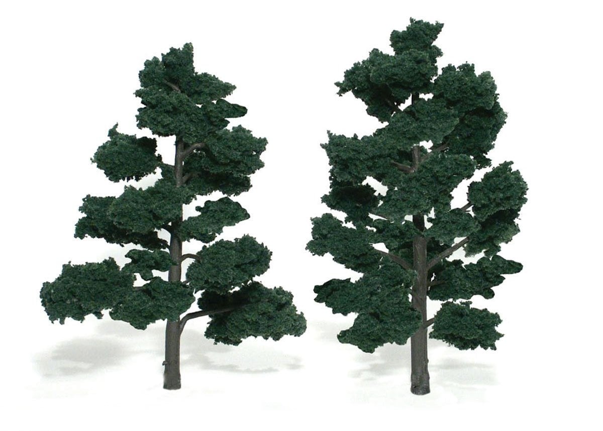 TR1517 - Ready Made Trees, Dark Green 6-7" (2)