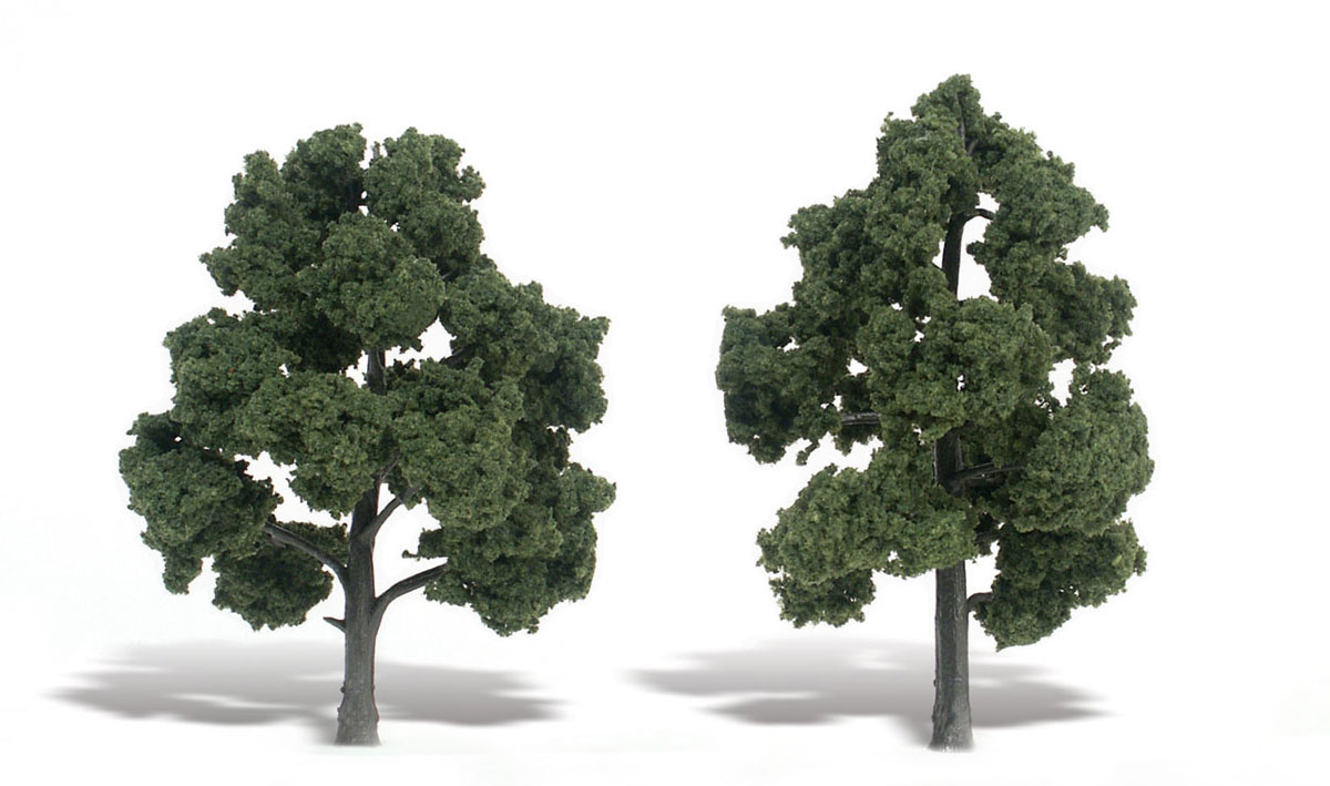 TR1513 - Ready Made Trees, Medium Green 5-6" (2)