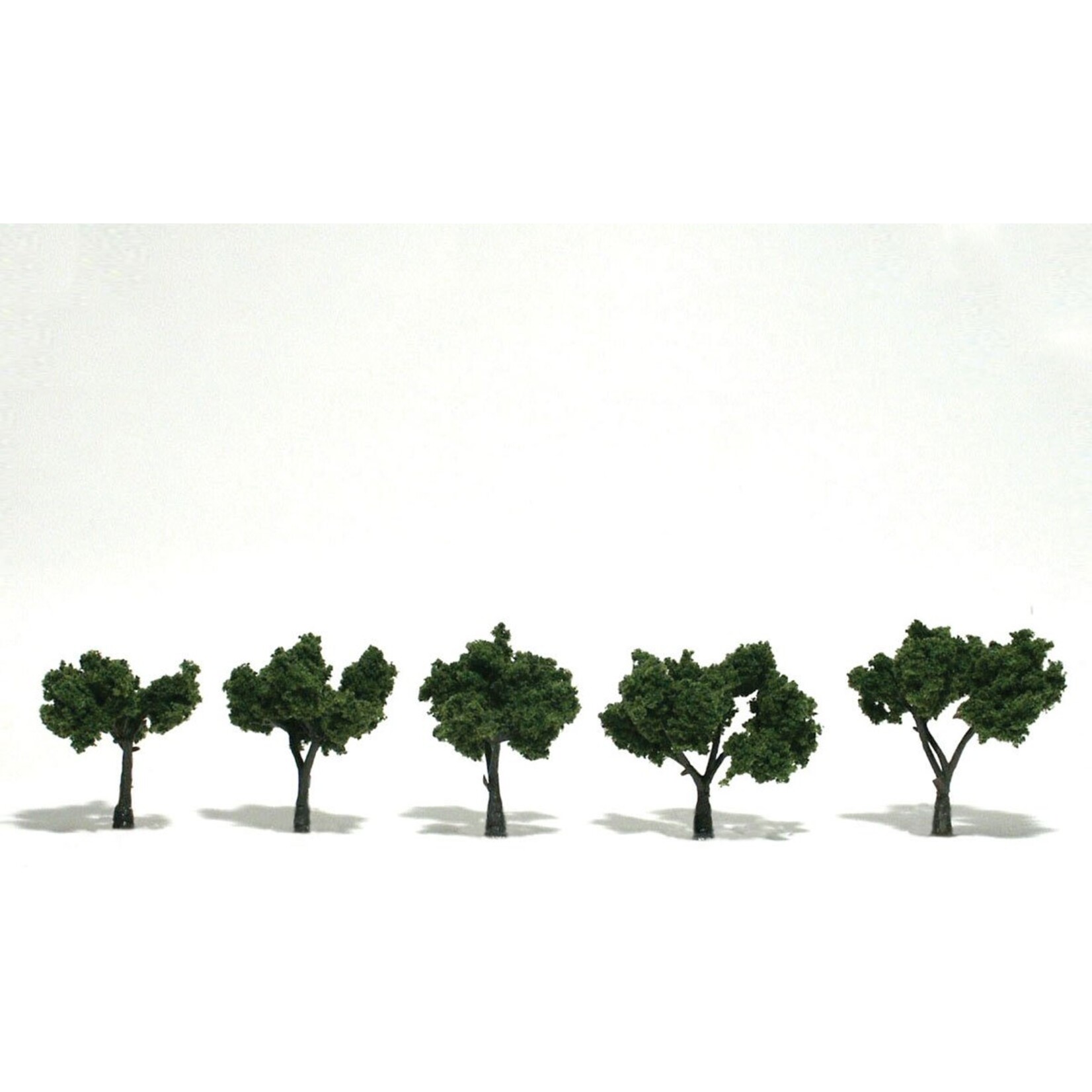 Woodland Scenics TR1502 - Ready Made Trees, Medium Green 1 1/4"-2"(5)