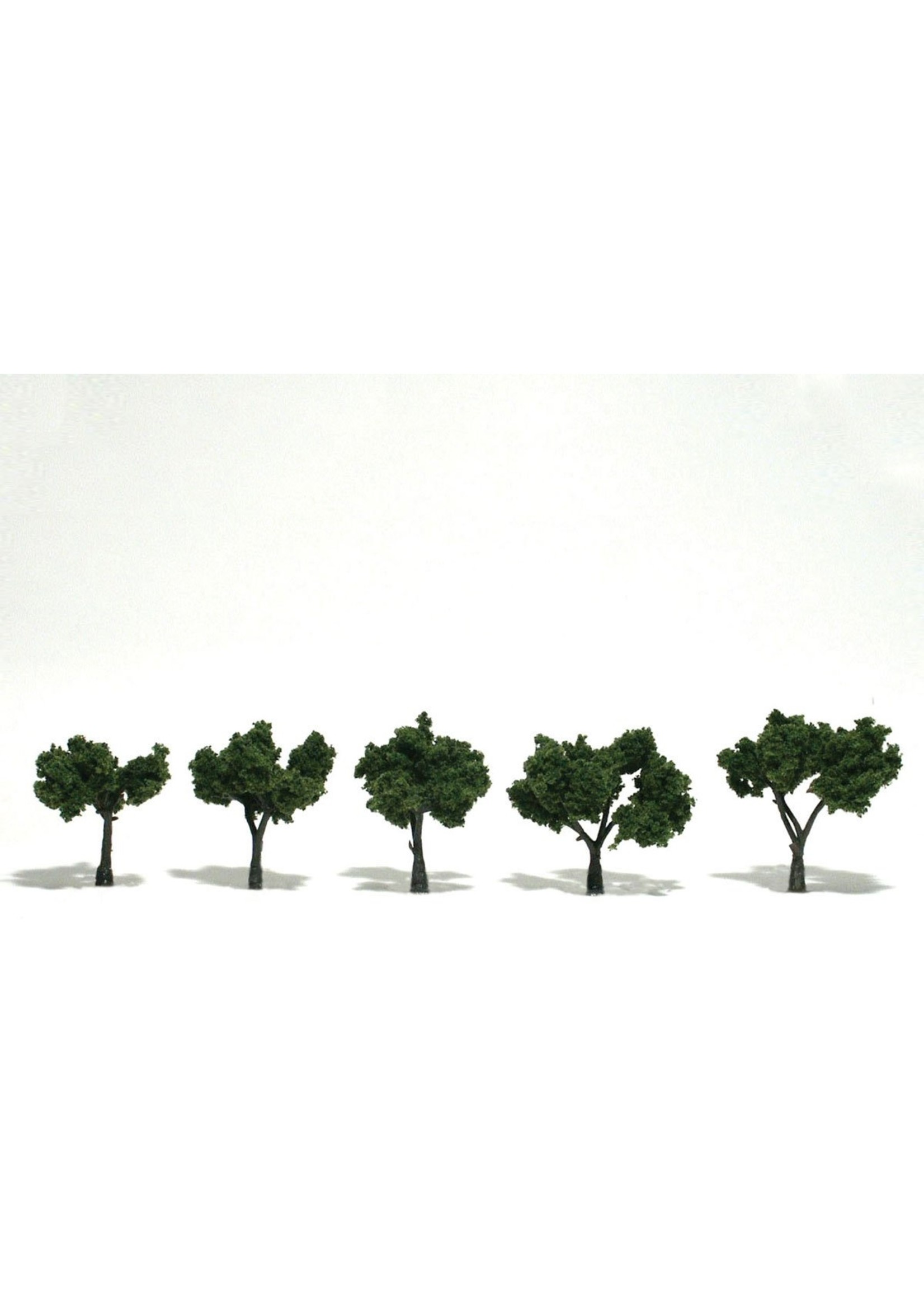 Woodland Scenics TR1502 - Ready Made Trees, Medium Green 1 1/4"-2"(5)