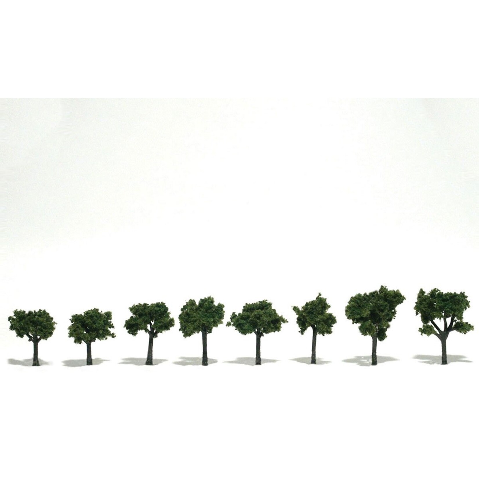 Woodland Scenics TR1501 - Ready Made Trees, Medium Green 3/4"-1 1/4" (8)