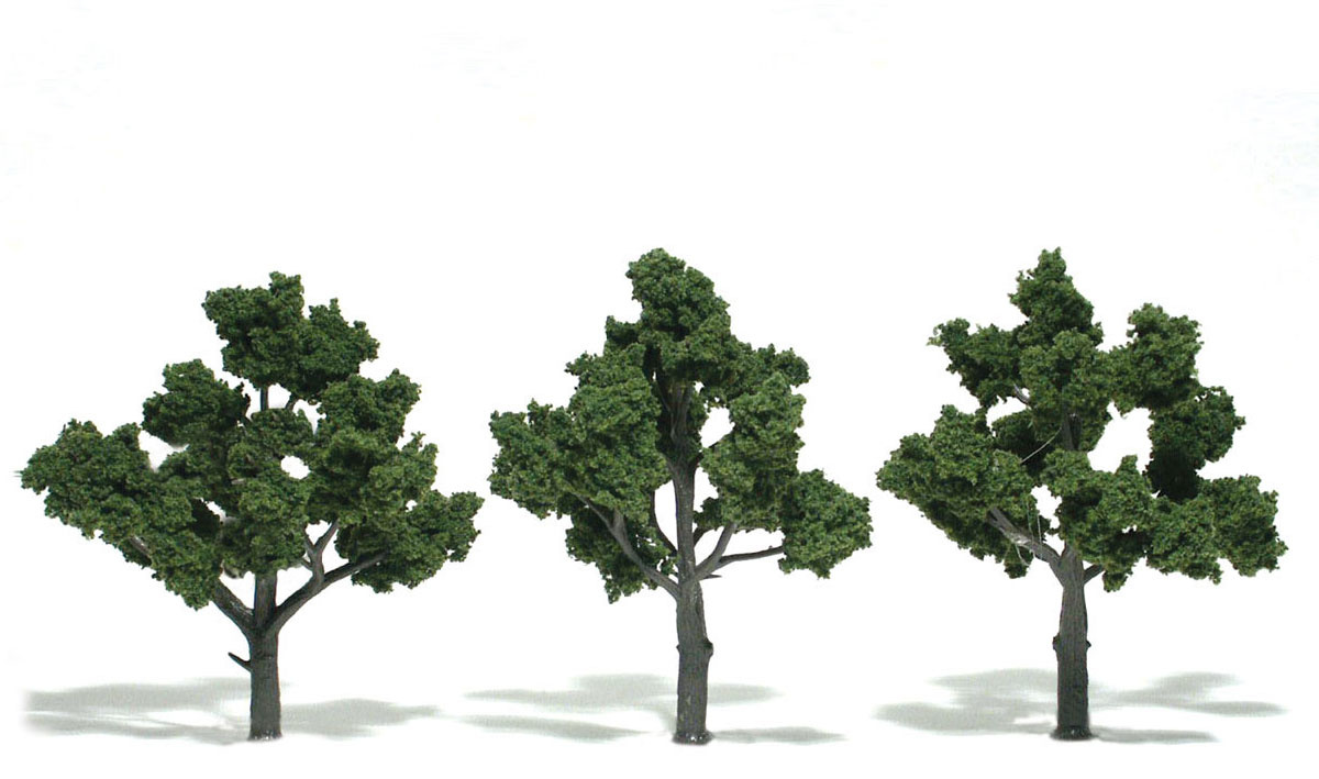 TR1510 - Ready Made Trees, Medium Green 4-5" (3)