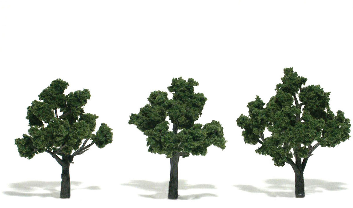 TR1507 - Ready Made Trees, Medium Green 3-4" (3)