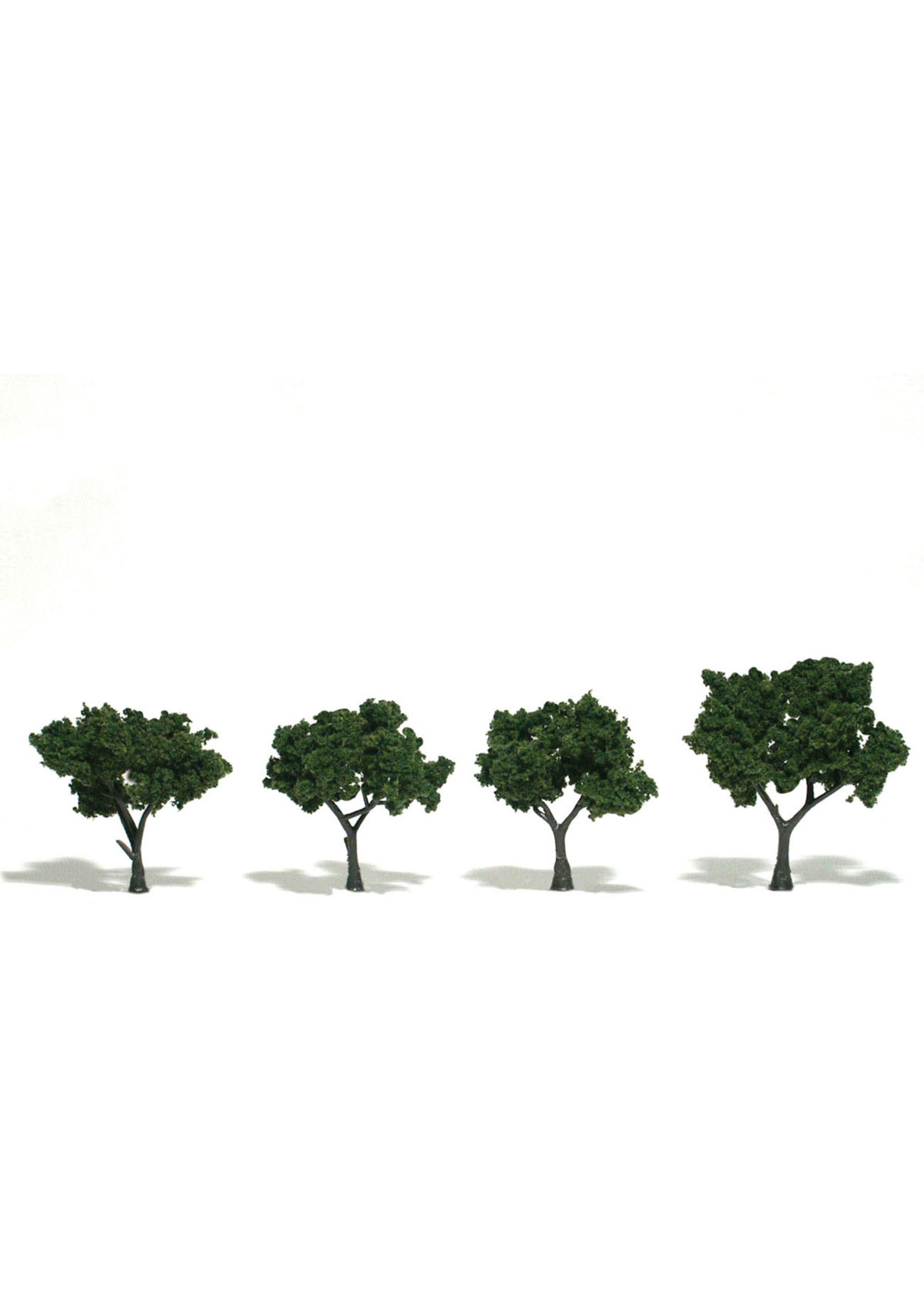 Woodland Scenics TR1504 - Ready Made Trees, Medium Green 2-3" (4)