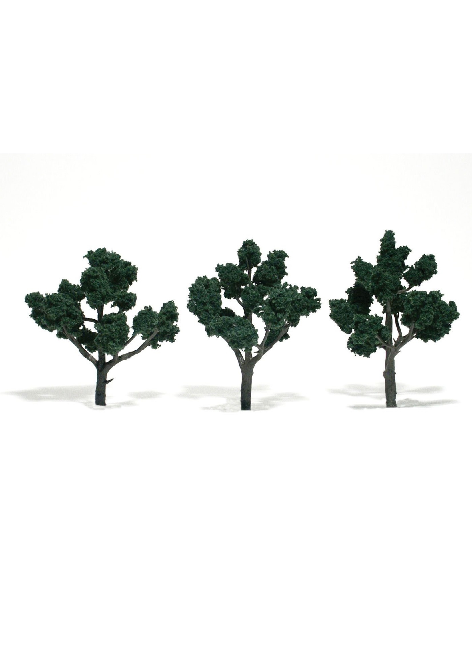 Woodland Scenics TR1511 - Ready Made Trees, Dark Green 4-5" (3)