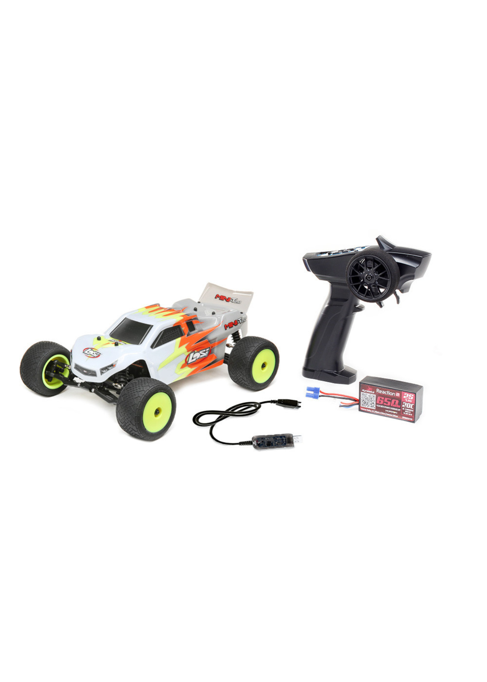 Losi 1/18 Mini-T 2.0 2WD Stadium Truck RTR, Gray/White