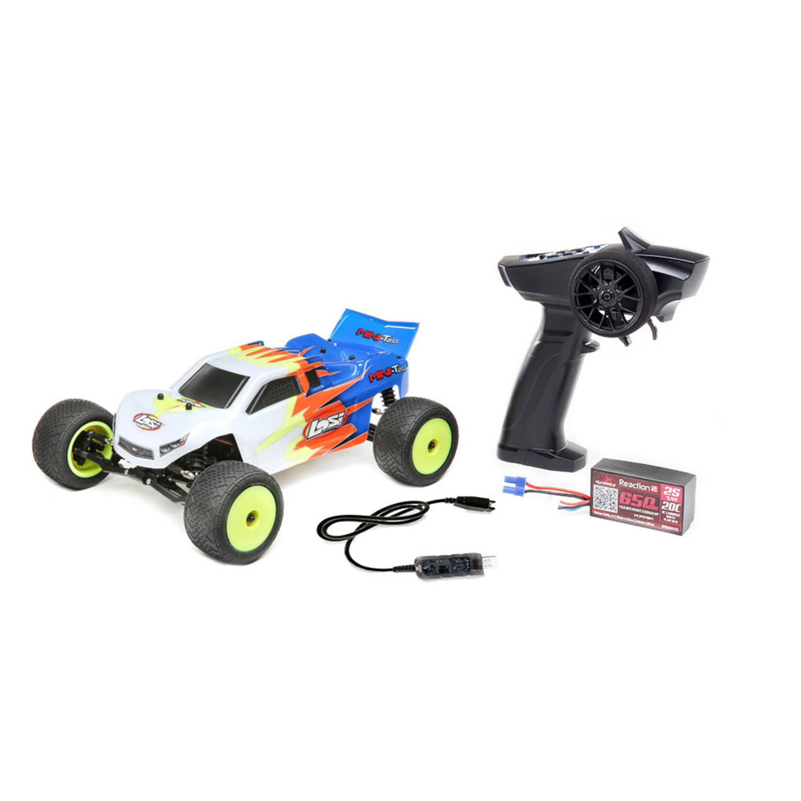 Losi 1/18 Mini-T 2.0 2WD Stadium Truck RTR, Blue/White