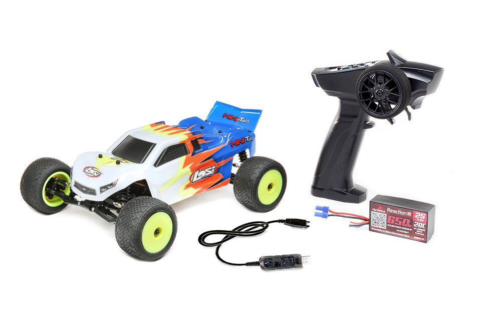 1/18 Mini-T 2.0 2WD Stadium Truck RTR, Blue/White - Hub Hobby