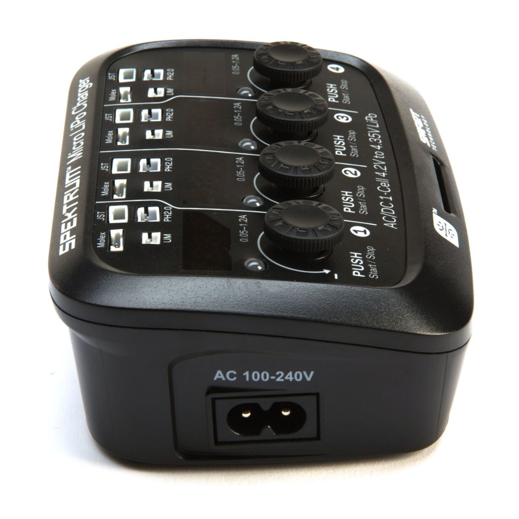 Spektrum SPMXC1040 - S44 Micro 4-port AC/DC 1S LiPo Smart Charger
