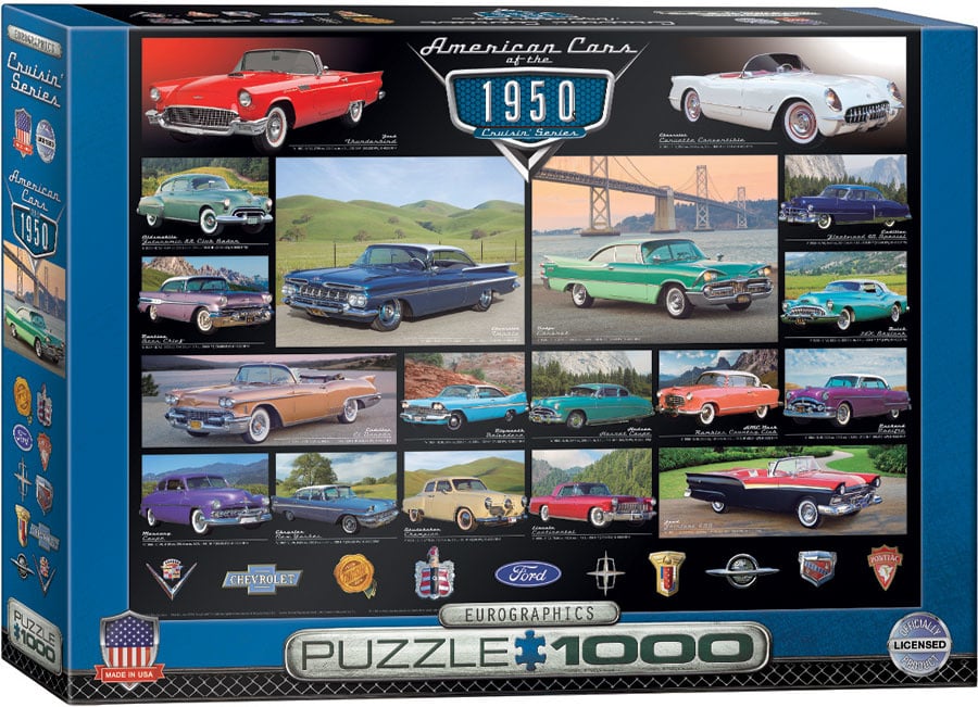 American Cars Of The 1950's - 1000 Piece Puzzle