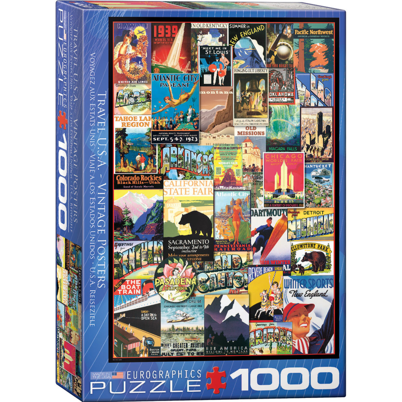 Eurographics Travel USA Vintage Posters - 1000 Piece Puzzle