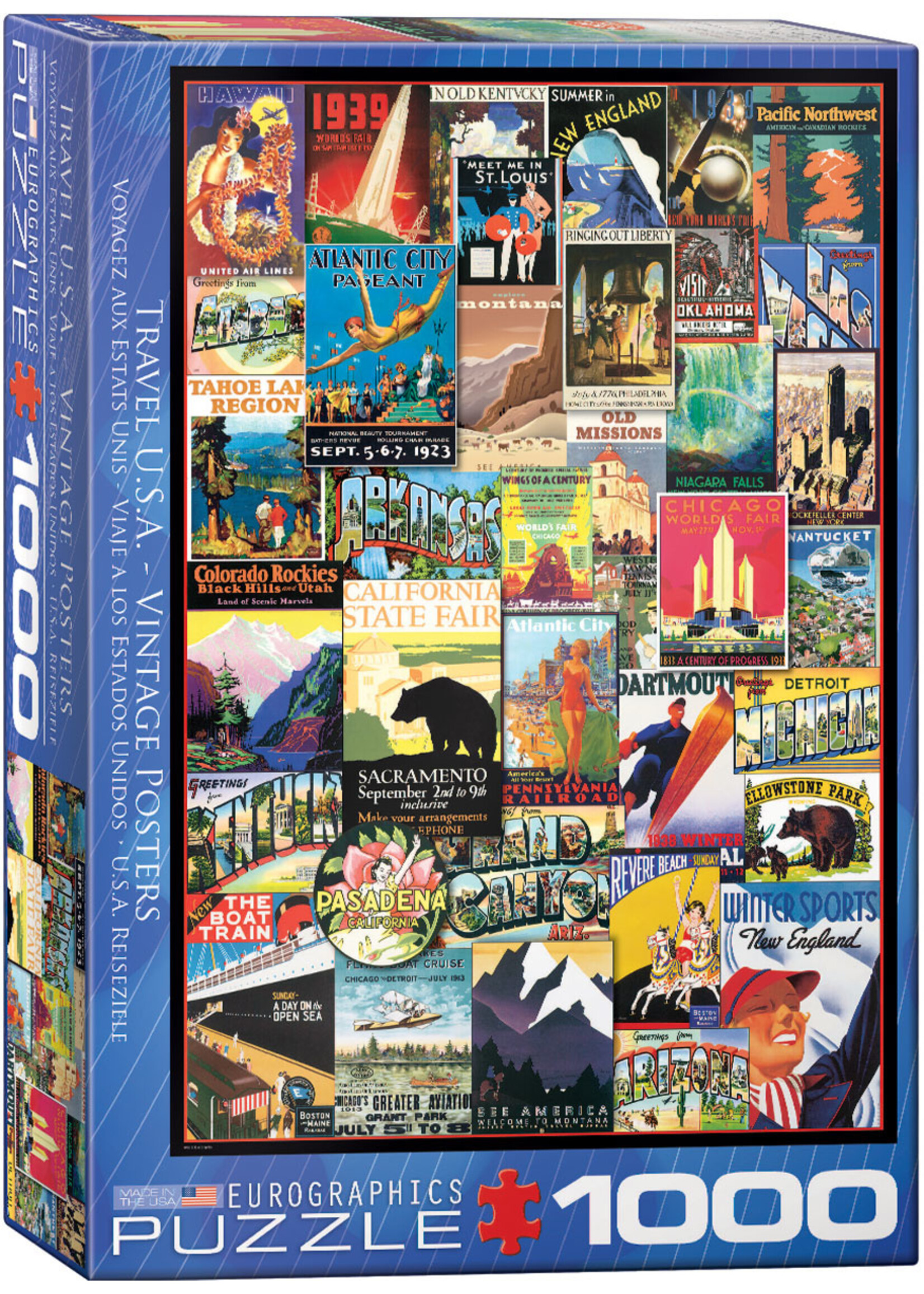Eurographics Travel USA Vintage Posters - 1000 Piece Puzzle