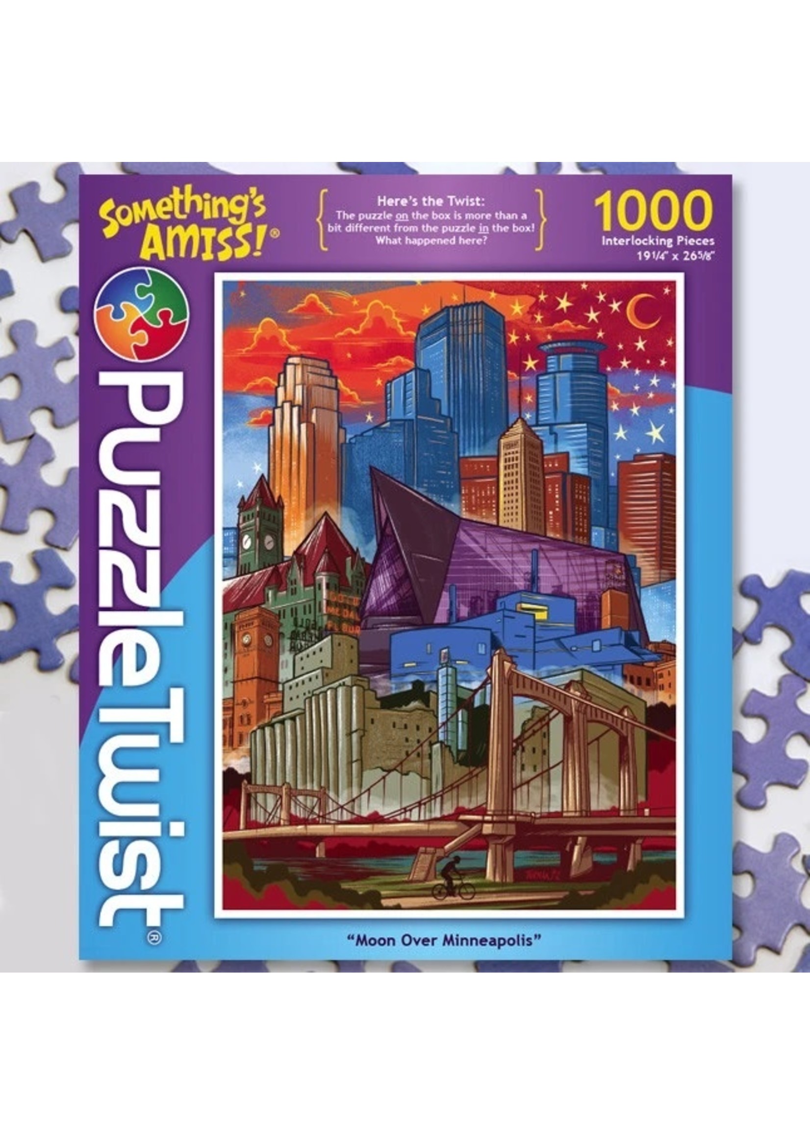 Puzzle Twist Moon Over Minneapolis - 1000 Piece Puzzle