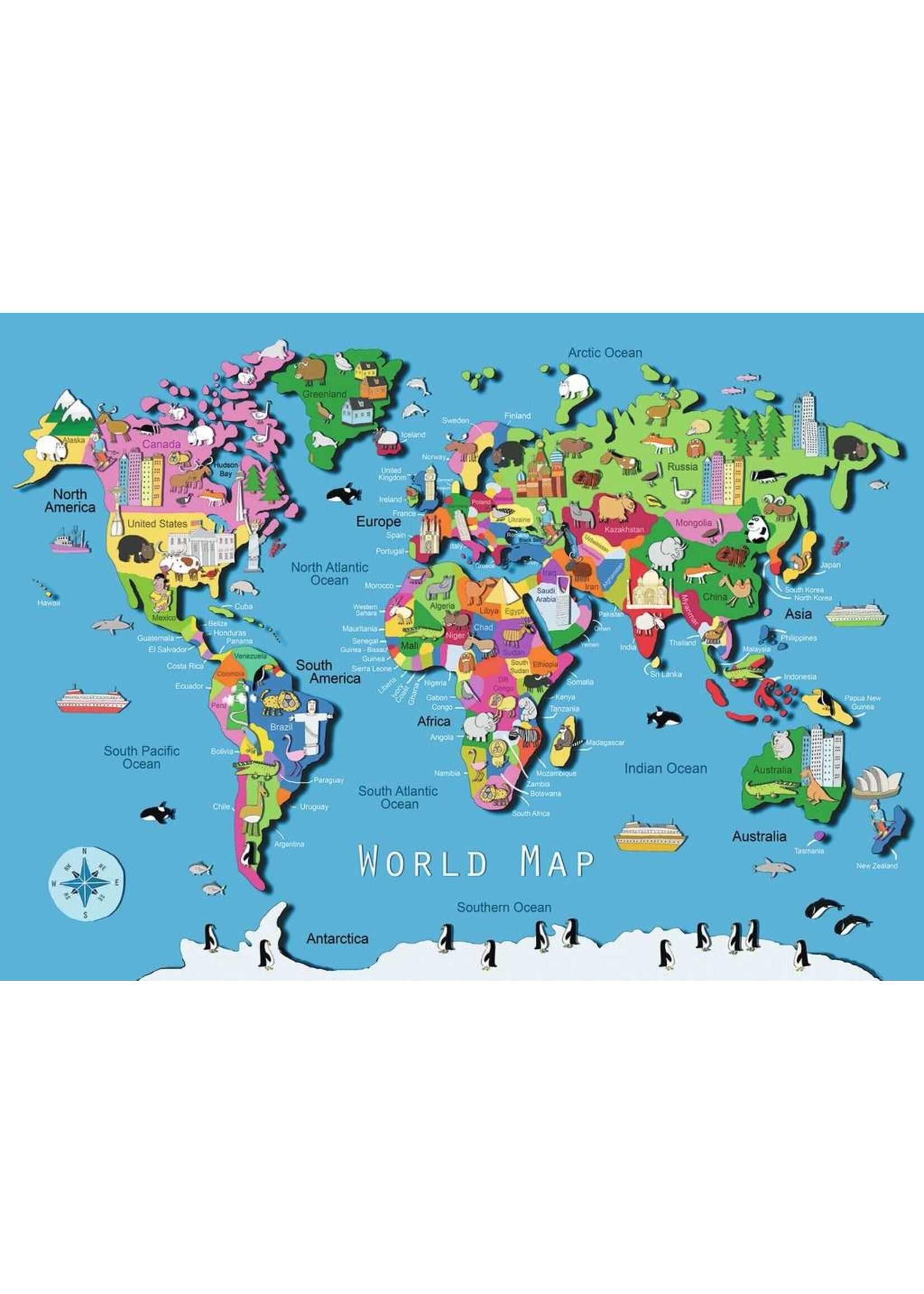 Ravensburger World Map - 60 Piece Puzzle - Hub Hobby