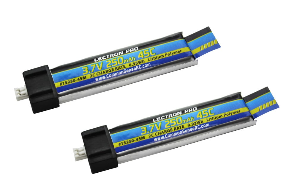 1S250-45M - 3.7V 250mAh 45C Lipo Battery 2-Pack
