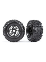 Traxxas 8973 - Dual Profile Black Wheels / Sledgehammer Tires