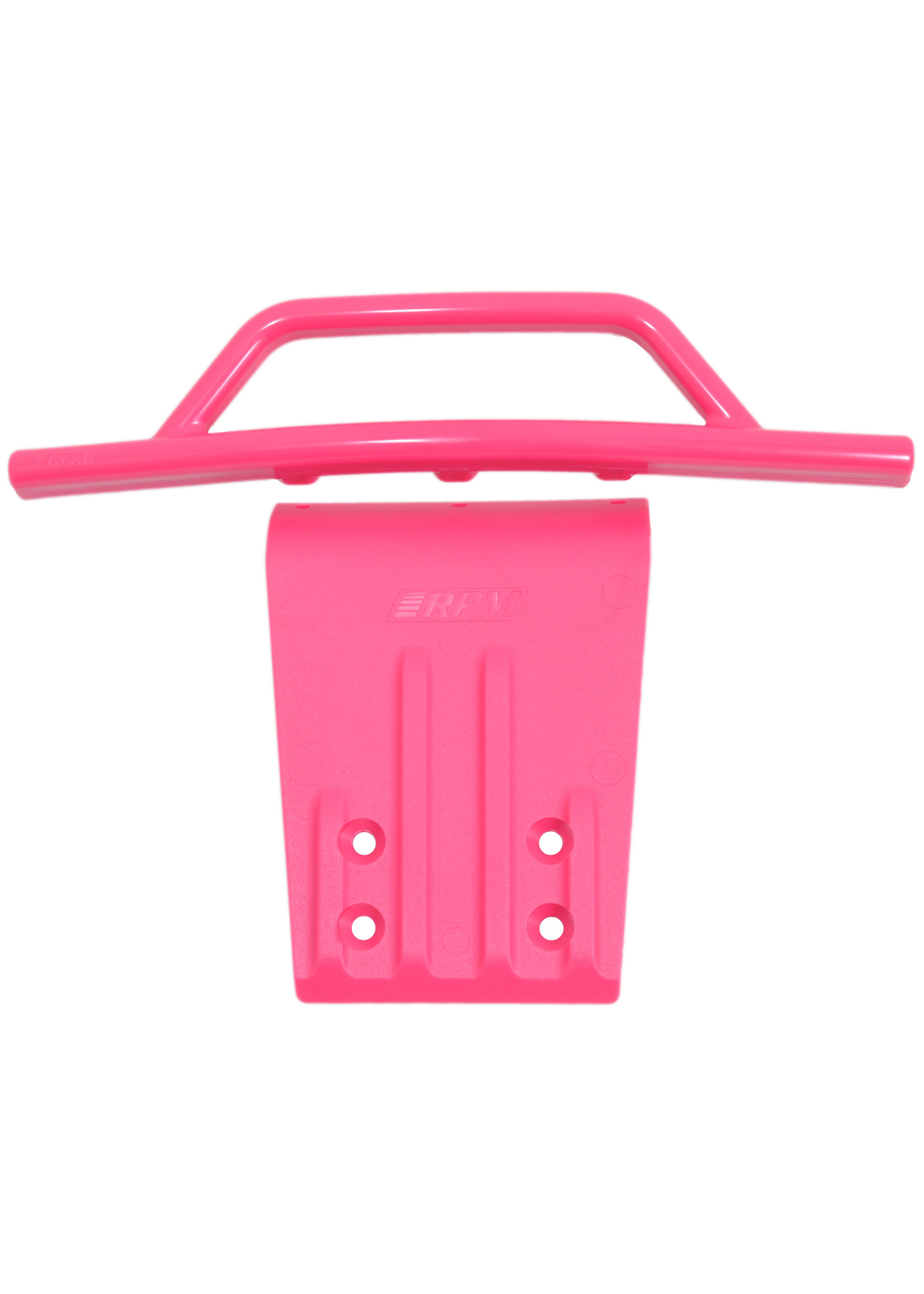 RPM 80957 - Front Bumper & Bumper Skid Plate for Traxxas Slash 2WD - Pink