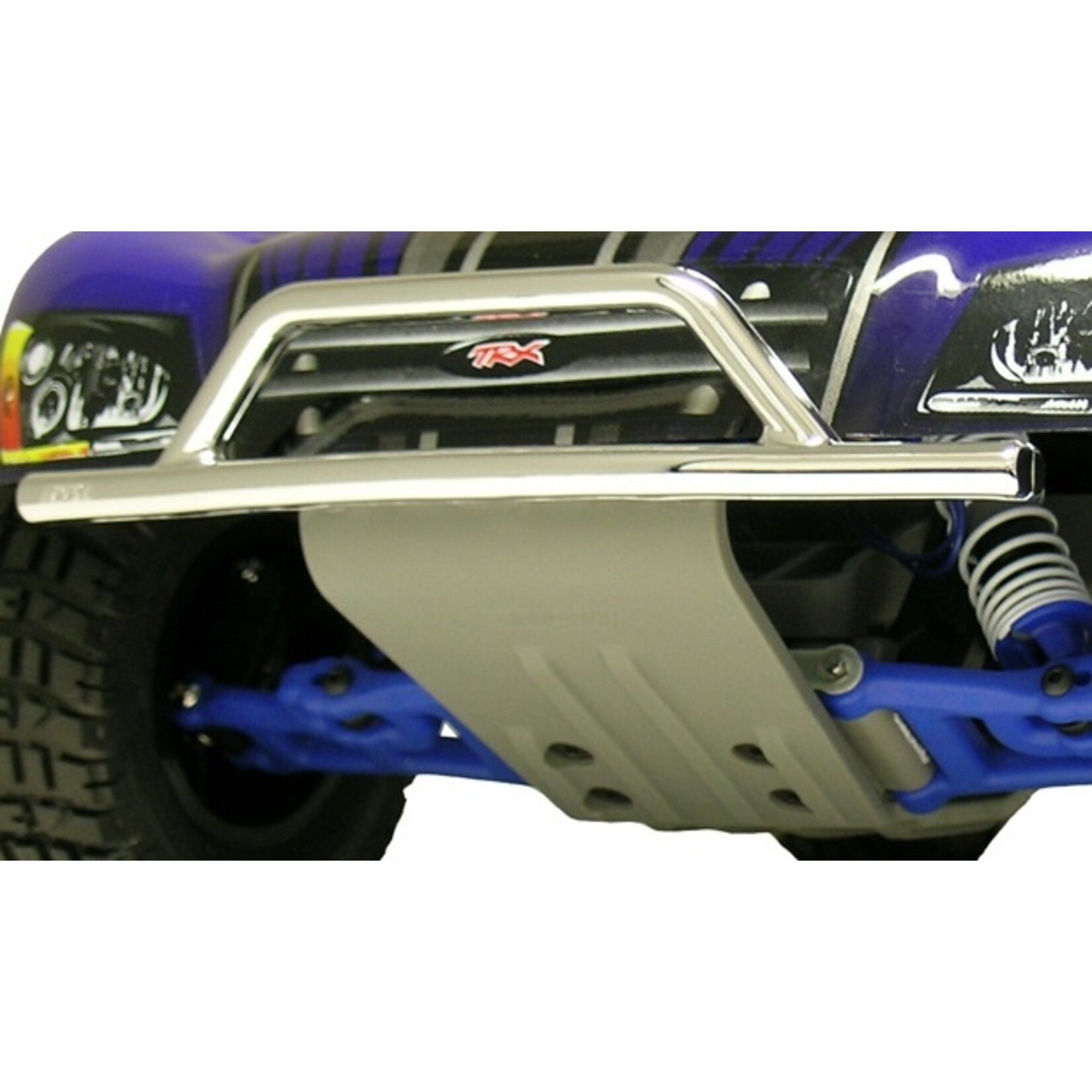 RPM 80953 - Front Bumper & Bumper Skid Plate for Traxxas Slash 2WD - Chrome