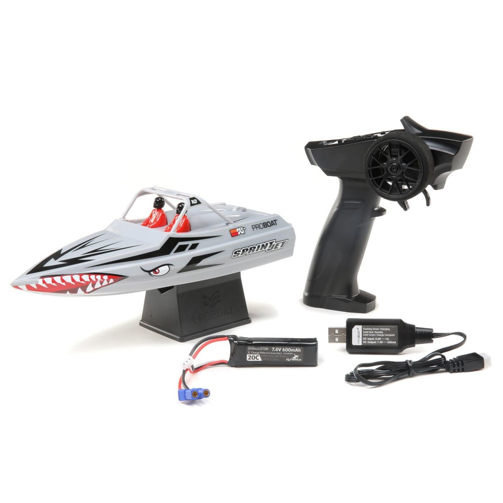Pro Boat 8045T1 - Sprintjet 9" Self-Righting Jet Boat Brushed RTR - Silver