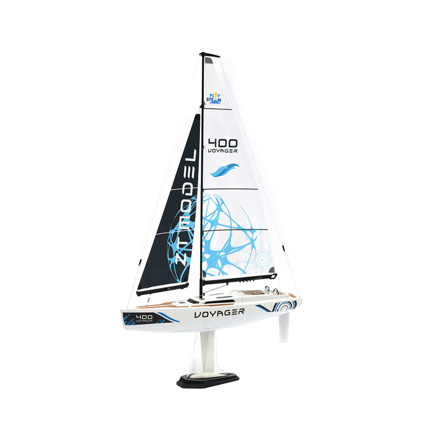 Play Steam Voyager 400 Wind-Power RC  Sailboat - Blue