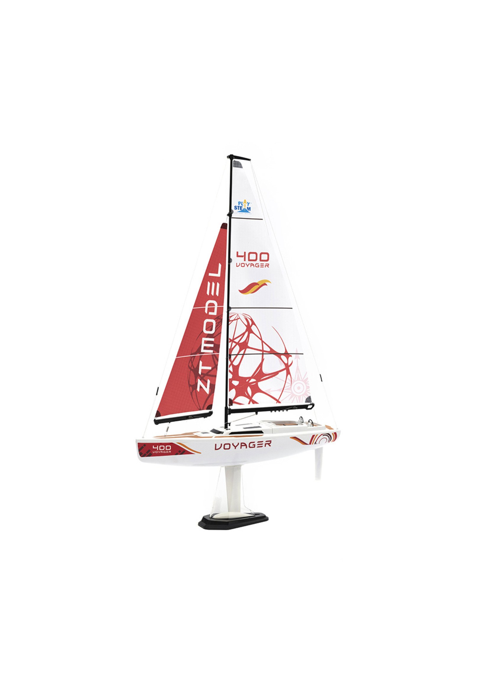 Play Steam Voyager 400 Wind-Power RC Sailboat - Red
