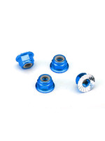 Traxxas 1747R - 4mm Aluminum Flanged Locking Nuts - Blue