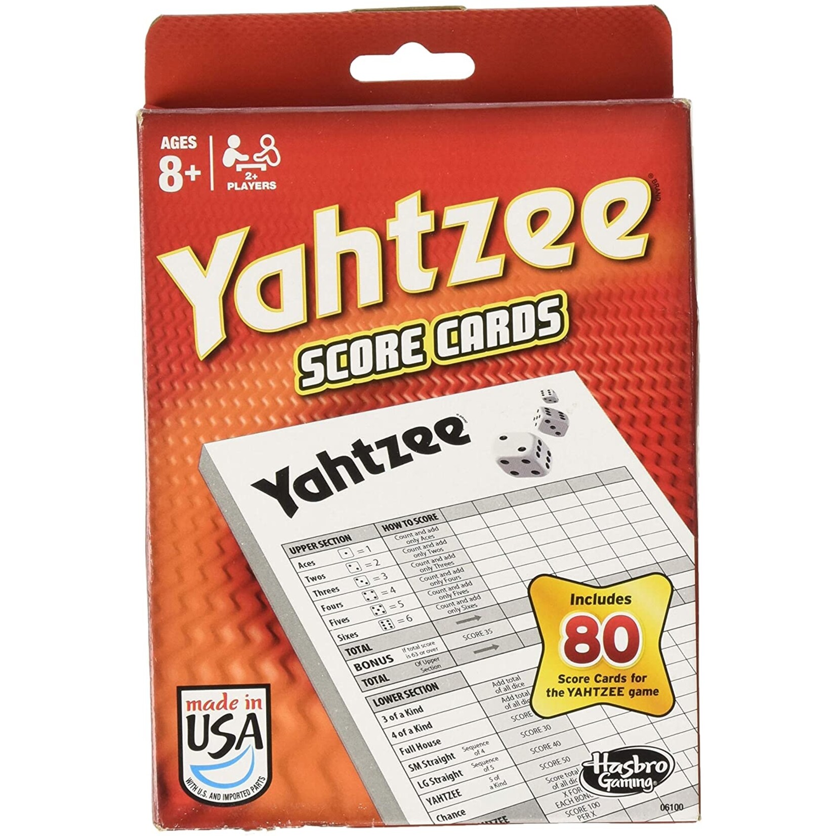 Hasbro Yahtzee Score Cards