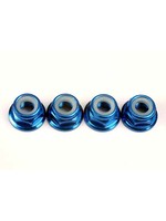 Traxxas 4147X - 5mm Flanged Aluminum Nuts - Blue