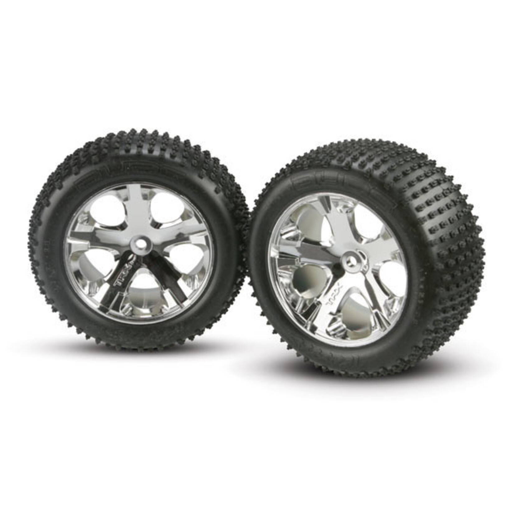 Traxxas 3770 - All-Star Chrome Wheels / Alias Tires - 2WD Electric Rear