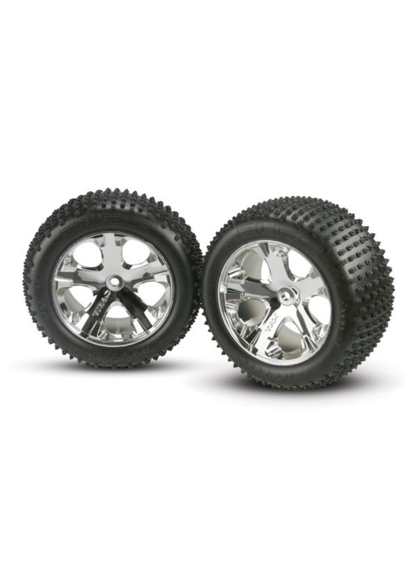 Traxxas 3770 - All-Star Chrome Wheels / Alias Tires - 2WD Electric Rear