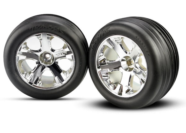 3771 - All-Star Chrome Wheels / Alias Ribbed Tires - Electric Front