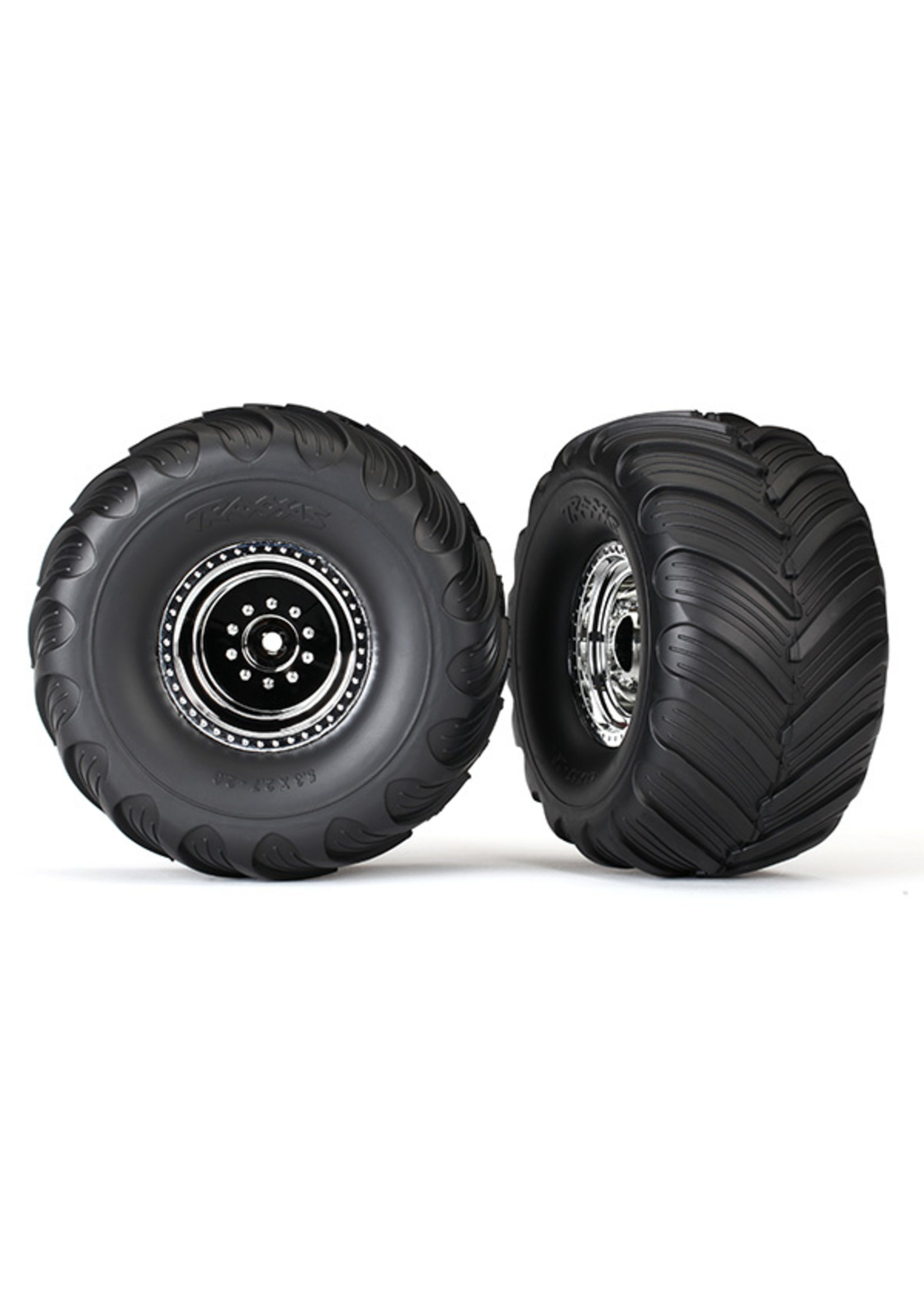 Traxxas 3665X - Chrome Wheels / Terra Groove Dual Profile Tires