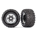 Traxxas 8972X - Satin Chrome Beadlock Wheels / Maxx® MT Tires